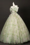 Shop 2025 ANNAKOO Green Floral Tulle Off The Shoulder Prom Dress Under 189