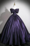 Shop 2025 ANNAKOO Off The Shoulder A Line Purple Satin Prom Dress Under 169