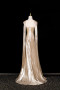 Shop 2025 ANNAKOO Champagne Sweep Train Floor Length Satin Prom Dress With Shawl Under 145
