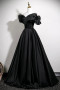 Shop 2025 ANNAKOO Black Off the Shoulder A-Line Satin Ruffles Prom Dress Under 189