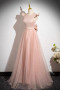 Shop 2025 ANNAKOO Pink Satin Tulle Scoop A Line Bow Prom Dress Under 139