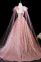 Shop 2025 ANNAKOO A-Line Sparkle Tulle Sequins Pink Scoop Long Prom Dress Under 179