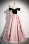 Shop 2025 ANNAKOO Black Velvet Beading Pink Satin Bow Prom Dress Under 159
