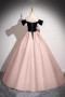 Shop 2025 ANNAKOO Black Velvet Beading Pink Satin Bow Prom Dress Under 159