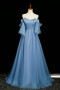 Shop 2025 ANNAKOO Blue Sweetheart Bow A Line Tulle Prom Dress Under 139