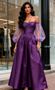 Shop 2025 Annakoo Purple Off The Shoulder Puffy Sleeves A Line Prom Dress Under 159