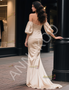 Shop 2025 ANNAKOO Satin Champagne Trumpet Mermaid Sweetheart Prom Dress With Slit Under 149