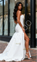 Shop 2025 ANNAKOO Strapless Satin Trumpet Mermaid Ruched Wedding Dress With Slit Under 199