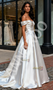 Shop 2025 ANNAKOO  Off The Shoulder Ruched Satin A Line Wedding Dress Under 178