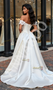 Shop 2025 ANNAKOO Off The Shoulder Lace Beading A Line Satin Wedding Dress Under 259