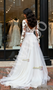 Shop 2025 ANNAKOO Long Sleeve V Neck Belt Tulle Appliques A Line Wedding Dress Under 245