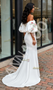  Puffy Sleeves Sweetheart Trumpet Mermaid Embroidery Satin Wedding Dress