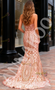 Shop 2025 ANNAKOO Red Lace Sequin Strapless Trumpet Mermaid Prom Dress Under 249