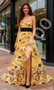 Yellow Sweetheart Embroidery A Line Prom Dress With Slit