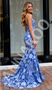 Shop 2025 ANNAKOO Blue Lace Beading Strapless Trumpet Mermaid Prom Dress Under 249