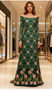 Shop 2025 ANNAKOO Long Sleeve Off The Shoulder Green Embroidery Flower Prom Dress Under 189