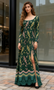 Shop 2025 ANNAKOO Long Sleeve Green Square A Line Embroidery Prom Dress With Slit Under 198