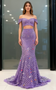 Shop 2025 ANNAKOO Beading Two Piece Purple Off The Shoulder Prom Dress Under 259