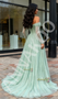 Shop 2025 ANNAKOO Green Off The Shoulder Tulle A Line Long Sleeves Prom Dress With Slit Under 249