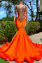 Shop 2025 ANNAKOO Mermaid Backless Beads Orange Long Sleeves Prom Dress  Under 228
