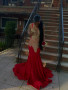 Shop 2025 ANNAKOO Beads Sequins Red Spaghetti Straps Mermaid Evening Dress  Under 238