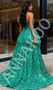 Shop 2025 ANNAKOO Green Strapless High Low Sequin Beading Prom Dress Under 249