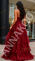 Shop 2025 ANNAKOO Spaghetti Straps Lace Layers Burgundy A Line Prom Dress Under 179