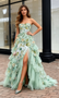 Shop 2025 ANNAKOO Sweetheart A Line Floral Tulle Green Prom Dress Wit Slit Under 289