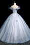 Shop 2025 ANNAKOO Blue Tulle Flowers Floral A Line Prom Dress Under 179