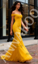 Shop 2025 ANNAKOO Yellow Tulle Trumpet Mermaid Off The Shoulder Prom Dress Under 159