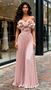 Shop 2025 ANNAKOO Flower A Line Pink Sweetheart Chiffon Pleats Prom Dress Under 229