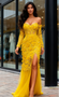 Shop 2025 ANNAKOO Yellow Sweetheart Long Sleeve Trumpet Mermaid Prom Dress Under 298