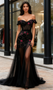 Shop 2025 ANNAKOO Black Off The Shoulder Flower Beading Prom Dress With Slit Under 279