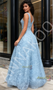 Shop 2025 ANNAKOO Blue Tulle A Line V Neck Backless Prom Dress Under 189