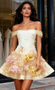 Shop 2025 ANNAKOO Yellow Off The Shoulder Feather Flower Homecoming Dress Under 189