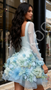 Shop 2025 ANNAKOO Long Sleeve A Line Square Tulle Flower Feather Homecoming Dress Under 189