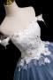 Shop 2025 ANNAKOO White Floral & Gray Tulle A Line Off The Shoulder Prom Dress Under 188