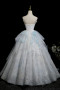 Shop 2025 ANNAKOO Blue Sparkle A Line Lace Flower Prom Dress Under 189