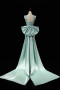 Shop  2025 ANNAKOO Green Satin Bow Trumpet Mermaid Prom Dress Under 159