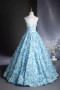 Shop 2025 ANNAKOO Blue Rose Flower A Line Sheer Prom Dress Under 189