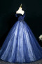 Shop 2025 ANNAKOO Blue Velvet Off The Shoulder Beading Tulle Prom Dress Under 189