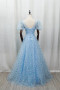 Shop 2025 ANNAKOO Sky Blue Tulle A Line Snowflake Print Prom Dress Under 149