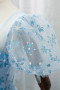 Sky Blue Tulle A Line Snowflake Print Prom Dress