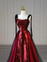 Shop 2025 ANNAKOO Burgundy Sequins Spaghetti Straps A Line Prom Dress Under 178