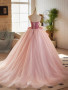 Shop 2025 ANNAKOO Pink Velvet Tulle A-Line Strapless Sweet 16 Princess Prom Dress Under 189