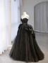 Shop 2025 ANNAKOO Black Sparkle Tulle Strapless A Line Prom Dress Under 189