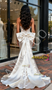 Shop 2025 ANNAKOO Satin Trumpet Mermaid Bowknot Detachable Train Wedding Dress Under 189