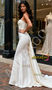 Shop 2025 ANNAKOO Sweetheart Ruched Sheath Column Satin Wedding Dress With Detachable Train Under 189