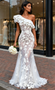 Shop 2025 ANNAKOO Ruffles One Shoulder Trumpet Mermaid Tulle Appliques Wedding Dress Under 239