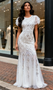 Shop 2025 ANNAKOO Short Sleeve Scoop Trumpet Mermaid Crsytal Tulle Wedding Dress Under 399